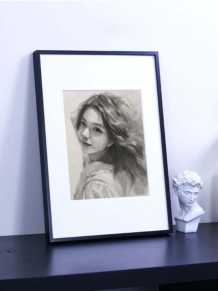 Aluminum Alloy Art Picture Frame for 4K/8K Sketch, Watercolor, and Gouache Paintings, Wall Mount