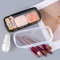 Japanese Style Transparent Pencil Pouch Large Capacity PVC Cosmetic Bag