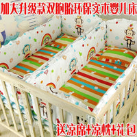 Baby Crib, Solid Wood Twin Bed, Extra Wide, Extended, Unpainted, Multi-functional Rocking Bed