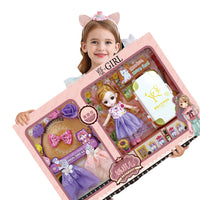 Princess Doll Playset with Accessories for Girls, Pretend Play Gift Set