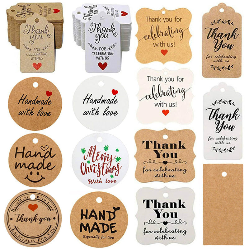 100-Pack Thank You Gift Tags with Jute Twine for DIY Crafts and Holiday Decoration