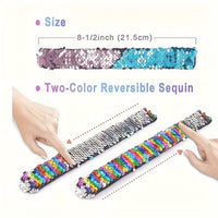 Reversible Sequin Mermaid Snap Bracelet for Kids, Party Favors & Gifts