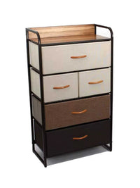 Narrow Fabric Drawer Storage Cabinet Chest for Bedroom