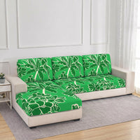 Tropical Rainforest Print Sofa Cushion Cover Stretch Slipcover for L-Shape Sectional Sofa