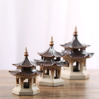 Miniature Hexagonal Pavilion and Duck Figurines for Micro Landscape Aquariums and Planters