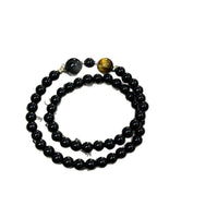 Natural Obsidian and Tiger Eye Double-Layer Bracelet for Men and Women