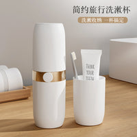 Portable Travel Toothbrush and Toothpaste Holder with Mouthwash Cups