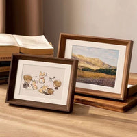 Wooden Photo Frame for Tabletop or Wall Mounting, Walnut/Wood Grain Finish, Multiple Sizes