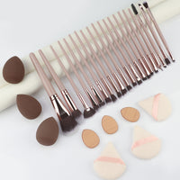 29-Piece Makeup Brush and Sponge Set with Storage Bag, Professional Cosmetic Tool Kit for Blending, Foundation, and Eyeshadow