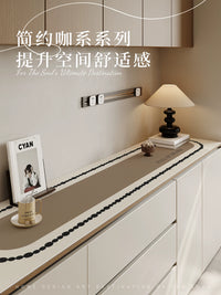 Modern Minimalist Faux Leather Table Runner for Sideboard TV Cabinet Shoe Cabinet Tabletop Protection