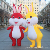 Inflatable Rabbit Mascot Costume for New Year Celebrations and Performances