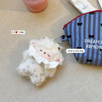 Cartoon Sheep Plush Keychain for Bags - Cute Floral Beanbag Lamb Charm