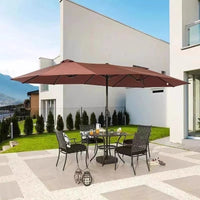 Outdoor Patio Double-Head Cantilever Umbrella with Base Options, UV Protection for Garden, Deck, Commercial Use