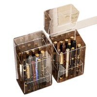 Acrylic Pen Display Case with Dividers, Transparent Dustproof Pen Holder for Fountain Pens, Ballpoint Pens, and Collectible Pens