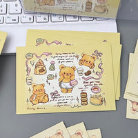 Cute Butter Bear Message Cards - 20-Pack Mini Postcards for Birthdays & Festivals