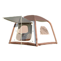 Inflatable Camping Tent, Portable 4-Corner Outdoor Shelter, Silver-Coated Waterproof Sun Protection