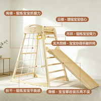 Indoor Wooden Climbing Frame for Toddlers with Slide and Swing, Early Education Sensory Training Play Set
