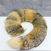Real Fox Tail Keychain for Hanfu and Cosplay Outfits, Handmade Plush Accessory