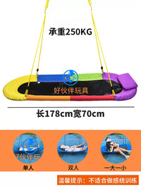 Outdoor Garden Hammock Swing for Kids Playground, Durable Oxford Cloth Multi-Person Long Swing, No-Drill Colorful Swing