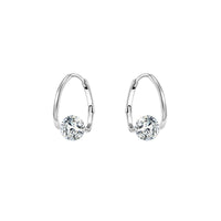 Sparkling Zirconia Copper Hoop Earrings for Women, French Style Huggie Earrings