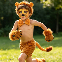 Halloween Plush Animal Ear Headband Cosplay Set - Lion, Fox, Cat