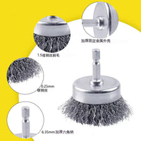 Hex Shank Industrial Wire Brush Set for Electric Drills - Rust Removal and Polishing