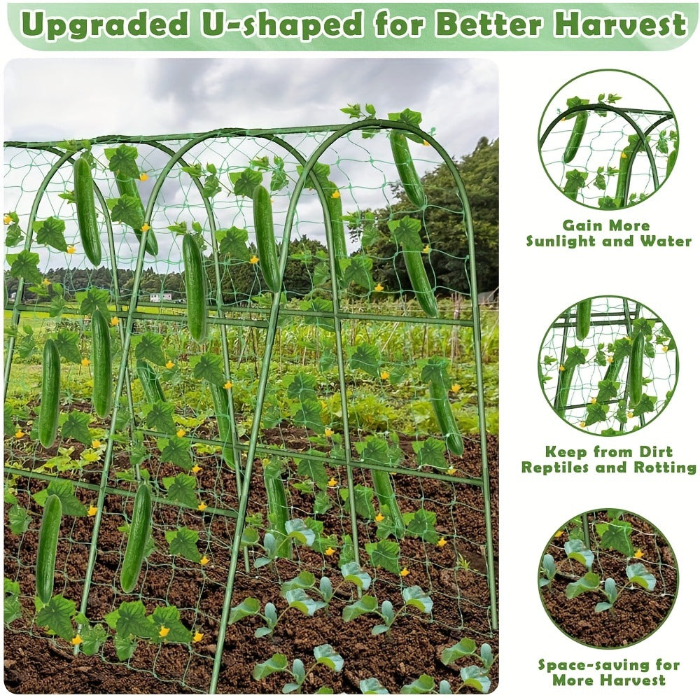 Garden Trellis for Climbing Plants, Arch Support for Cucumber, Tomato, Pea, Gourd, and Vine Fruits