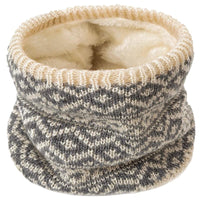 Fleece Lined Knitted Neck Warmer for Winter, Unisex Thermal Scarf