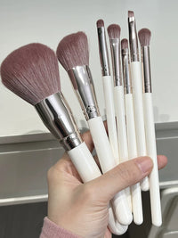 Cangzhou Dried Rose Makeup Brush Set with Storage Bag - Complete Eye Shadow, Eyeliner, and Face Brush Kit for Beginners