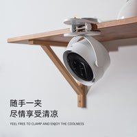 Clip-On & Stand USB Desk Fan with Digital Display, Portable Rechargeable Fan for Home & Office