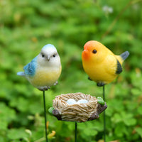 Resin Bird Garden Stakes for Potted Plants and Micro Landscapes