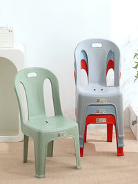 Adult & Kids Plastic Stool with Backrest - Thickened Non-Slip Low Stool for Home, Living Room, or Outdoor Use