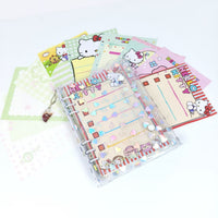 A5 Laser Heart Double Buckle 6-Ring Binder Notebook with PP Cover, Portable Journal & Card Holder