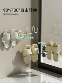 Suction Cup Slipper Rack Wall Mounted Foldable Shoe Drying Holder for Bathroom Balcony