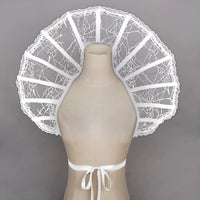 Halloween Lace Cape Collar with Skeleton Frame for Cosplay & Party