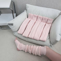 Women's Y2K Waffle Knit Leg Warmers - Mid-Calf Thermal Footed Socks for Autumn/Winter