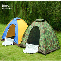 Portable 3-4 Person Camouflage Camping Tent, Waterproof UV Protection Single Layer for Outdoor Picnic