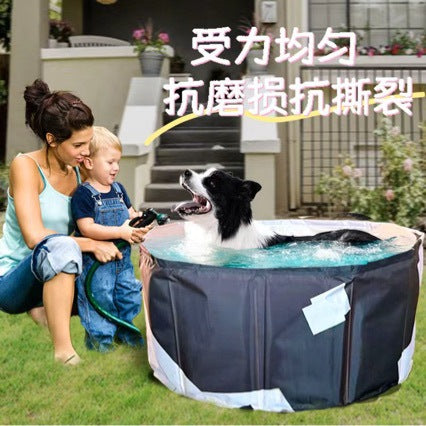 Foldable Pet Bath Tub for Dogs and Cats, Anti-Tip Design