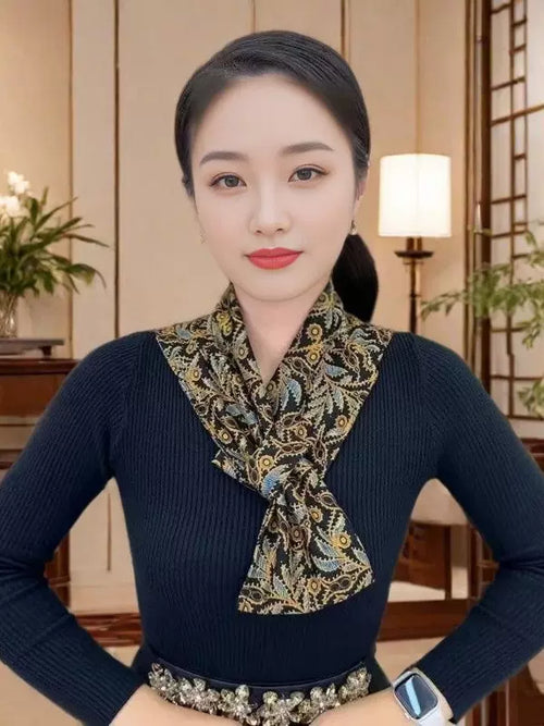(送暖贴)新款德绒护丝巾长巾护颈加长颈长方巾围脖保暖头巾围巾
