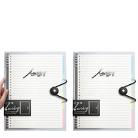 Refillable Loose-Leaf Notebook with Transparent Binder for Students and Office, A5/B5 Lined Pages