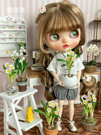 Dollhouse Miniature Flower Pots and Vases for Blythe Dolls, Gardening Props