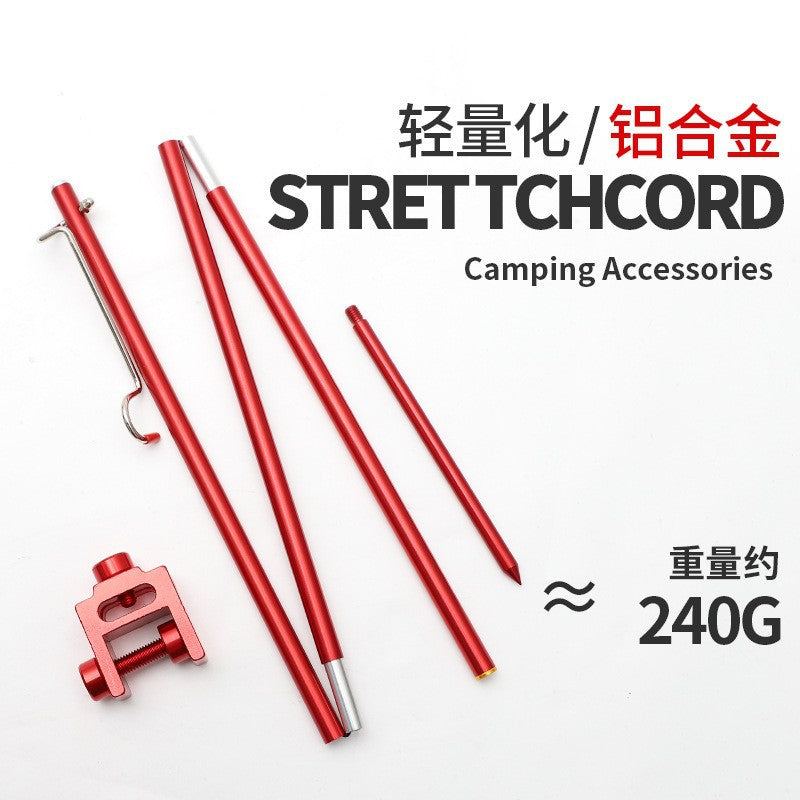Portable Aluminum Alloy Camping Lantern Stand with Ground Insert and Table Clamp