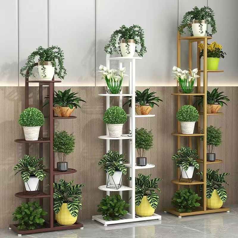 Multi-Tier Wrought Iron Plant Stand for Indoor and Outdoor Use