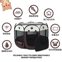 Foldable Octagonal Pet Playpen Tent for Cats and Small Animals, Portable Outdoor/Indoor Cat Enclosure