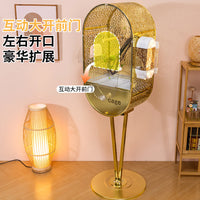 Bird Cage Parrot Villa Landscape Birdcage for Cockatiels Peonies Mynahs Large Villa Home Decor Bird Cage