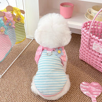 Pet Dopamine Stripe Thin Vest for Small Dogs & Cats, Anti-Shedding Breathable Puppy T-Shirt