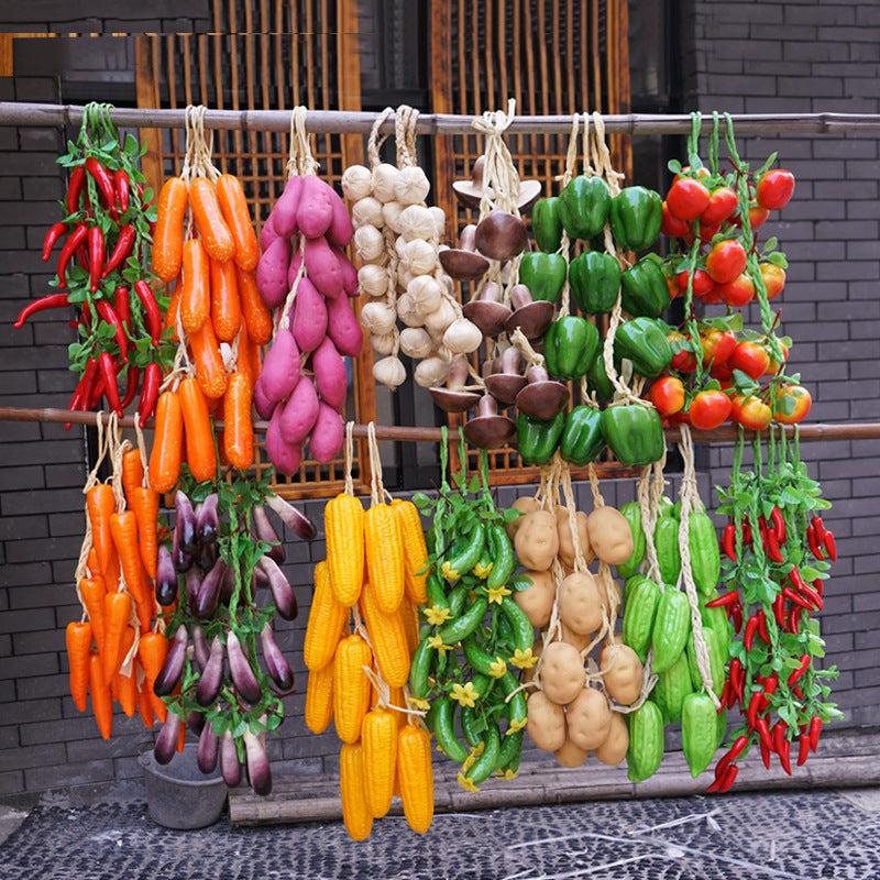 Artificial Vegetable and Fruit Hanging Decor for Farmhouse & Restaurant