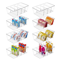 Clear Food Storage Organizer Bins for Pantry, Refrigerator, and Cabinets