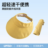Women's UPF 50+ Sun Protection Visor Hat, Quick-Dry Foldable Wide Brim for Outdoor Travel
