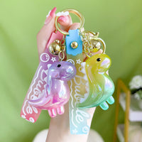 Creative Luminous Frosted Gradient Dinosaur Keychain for Car & Bag